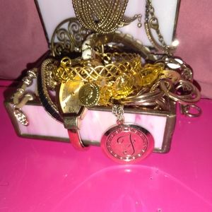 My grandma's trinket box full of gold jewelry $19